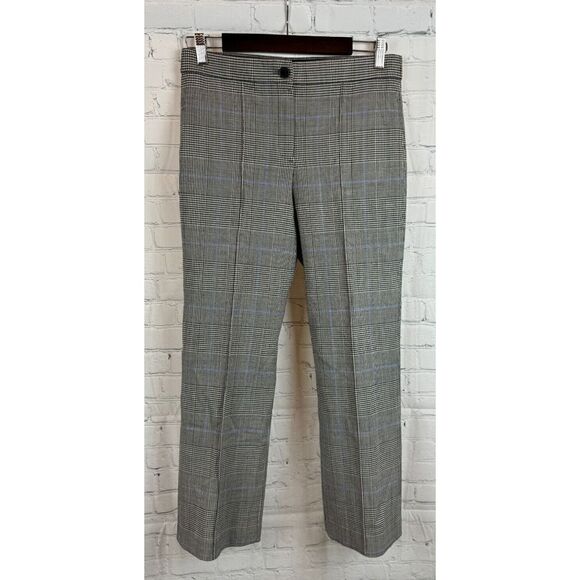THEORY Cardinal white black glen check wool stretch ankle dress pants 6 NWOT - Picture 1 of 8